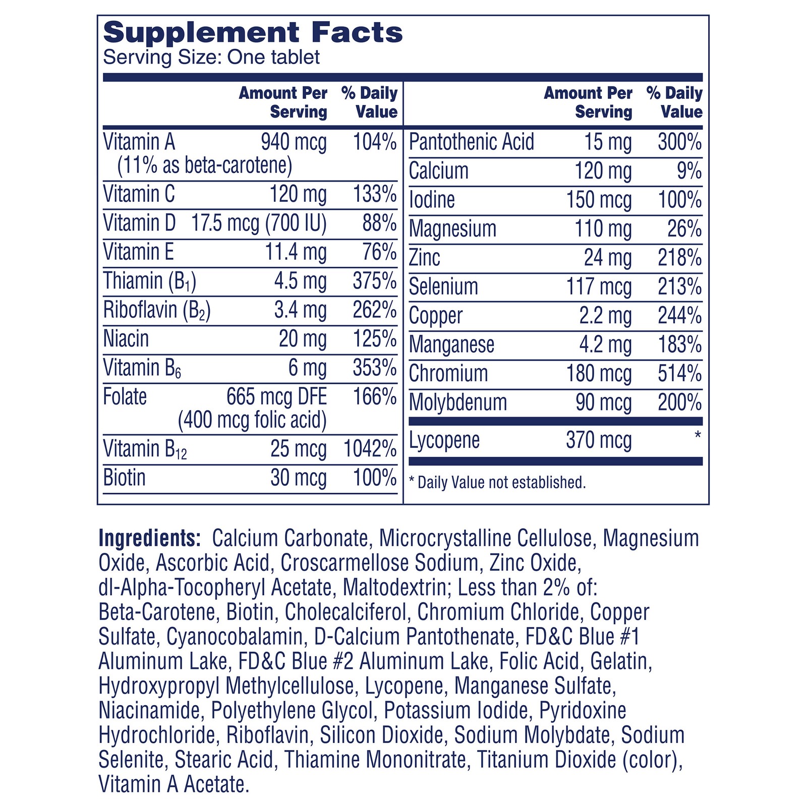 One A Day Men’s 50+ Healthy Advantage Multivitamin, Adult, 300 Tablets
