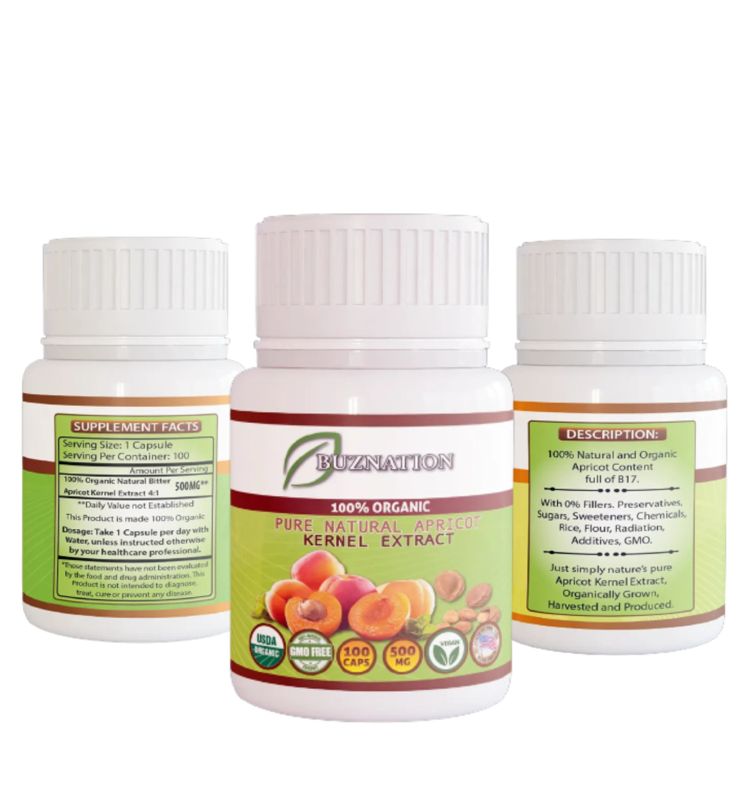 1 Bottle Organic Apricot Extract Boosts Metabolism & Healthy Skin SHIP FROM USA