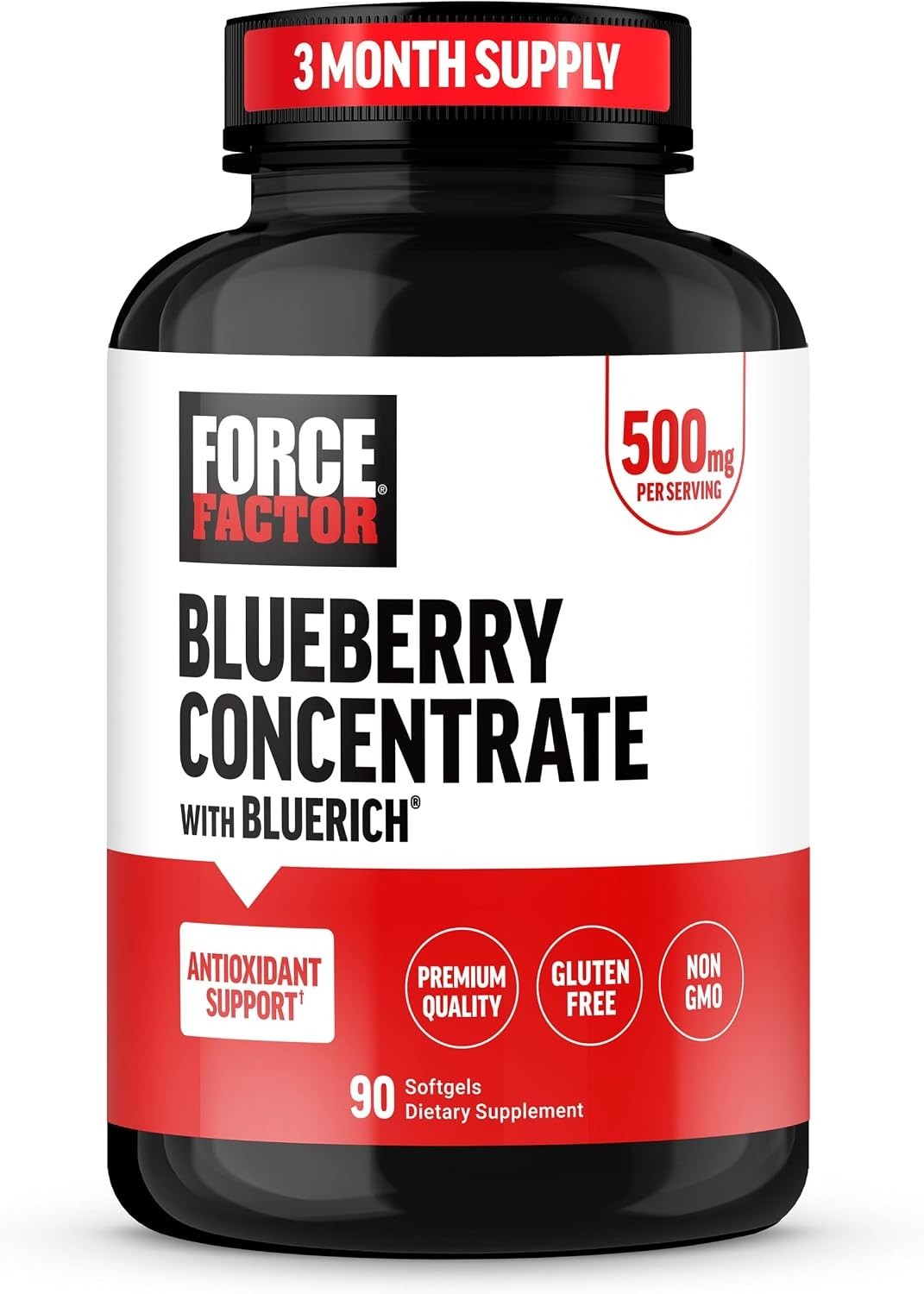 90 Blueberry Concentrate Softgels for Cellular Health | Non-GMO & Gluten Free