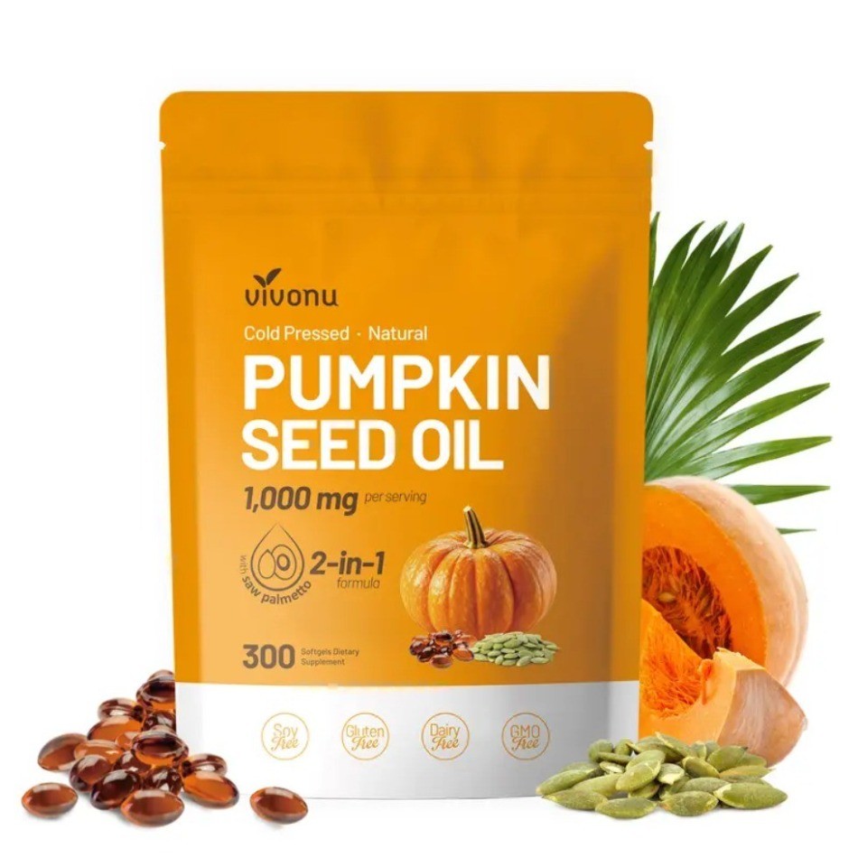 Pumpkin Seed Oil 1000mg Saw Palmetto 300 Softgels Non-GMO Cold Pressed 1 – 3Pack