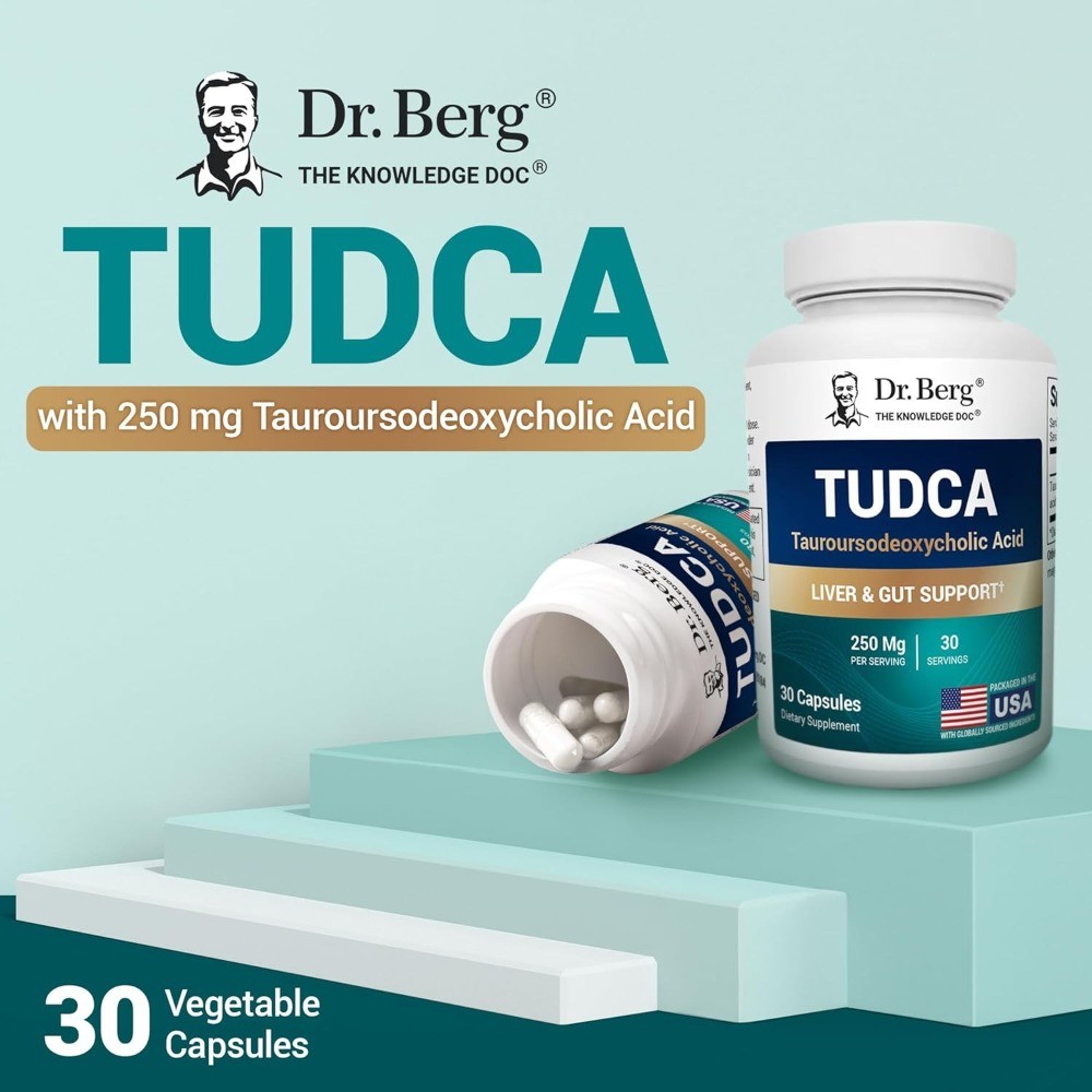 Dr. Berg TUDCA Supplement (Tauroursodeoxycholic Acid) -Powerful Formula 1 bottle
