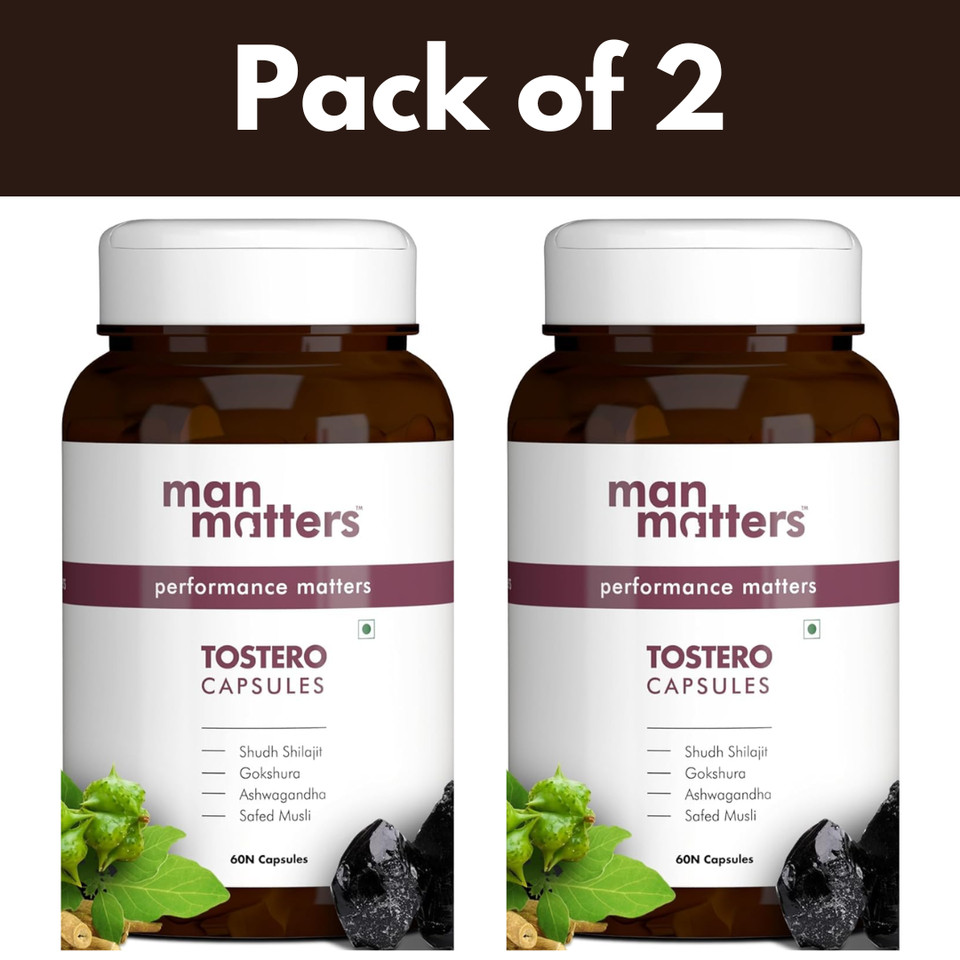 Man Matters Ashwagandha, Gokshura, Safed Musli Capsules For Men 60 Caps