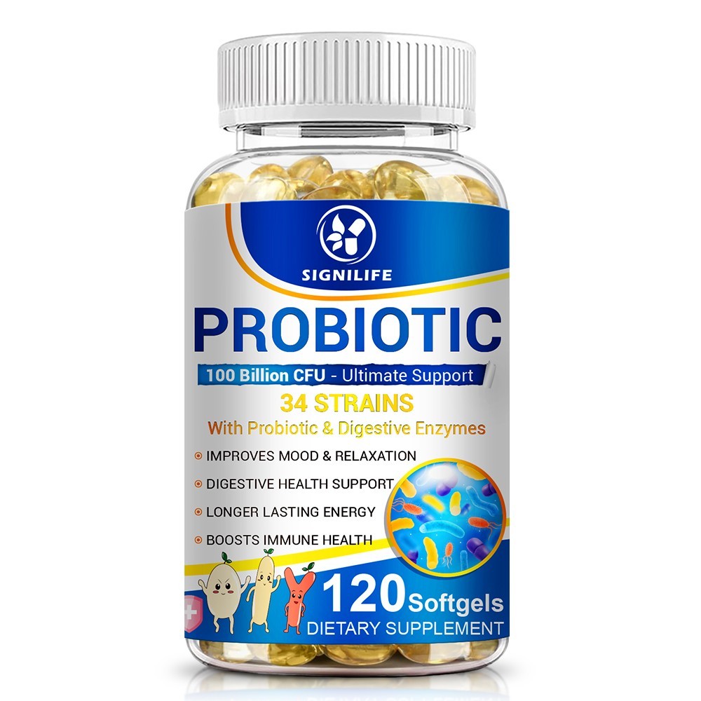 2 Packs 120 Caps Probiotics 100B CFU for Digestive & Immune System Support