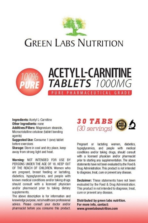 ACETYL L-CARNITINE (ALCAR) 1000mg tablets PHARMACEUTICAL GRADE