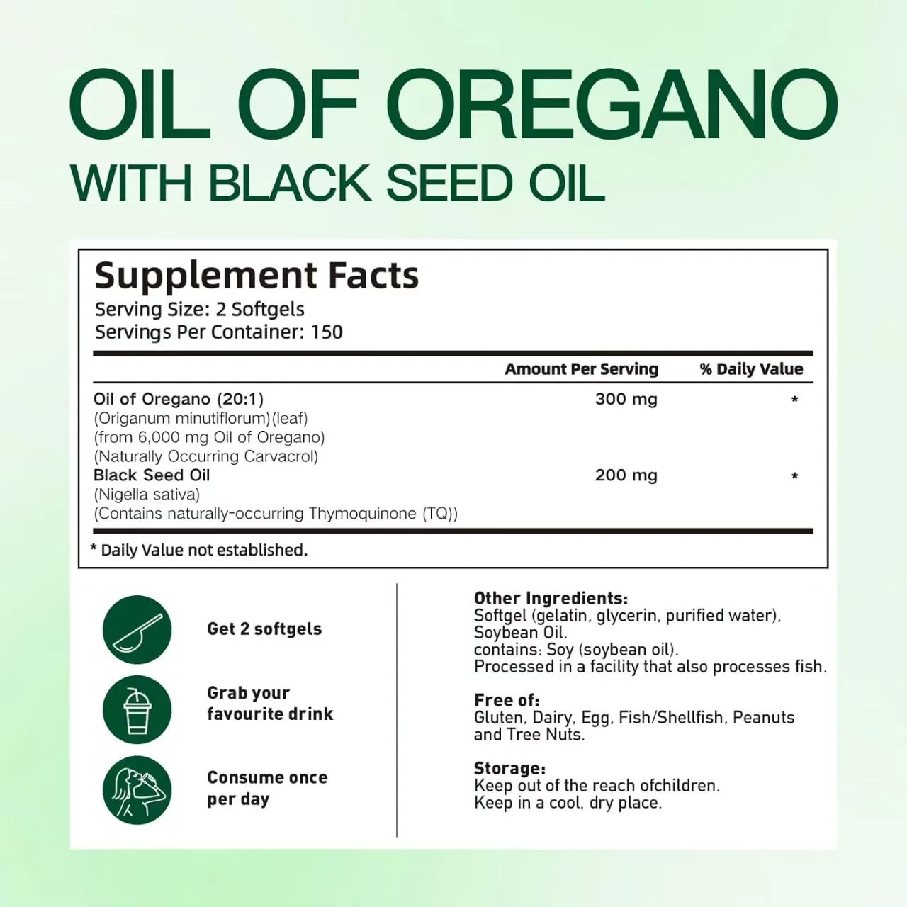 Oil of Oregano with black seed, Antioxidant and Immune Assistance Capsules