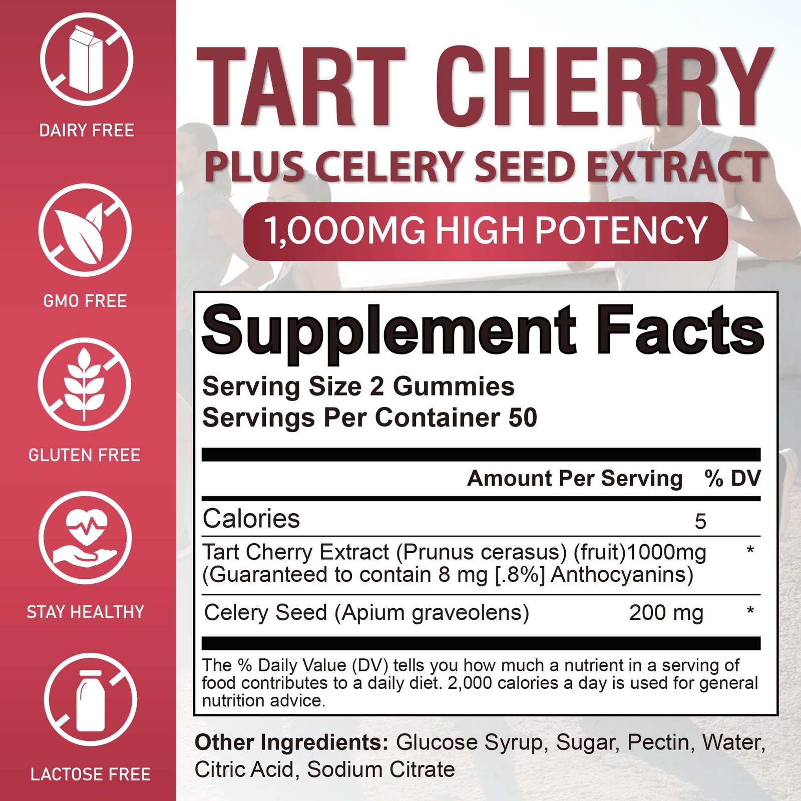 Tart Cherry- Antioxidant Rich Gout Arthritis Pain Relief, Mobility & Flexibility
