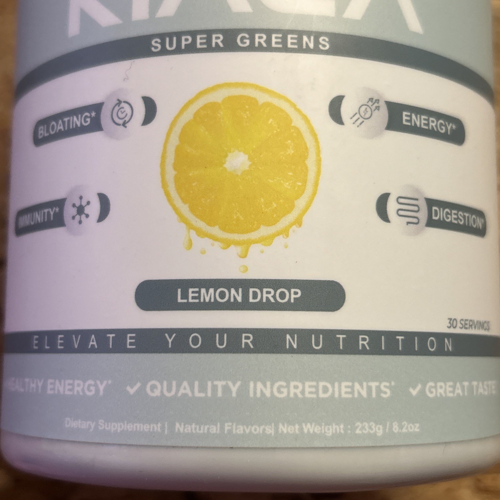 2 Tubs of Kiala Super Greens 8.2oz Powder – Lemon Drop – 09/2026
