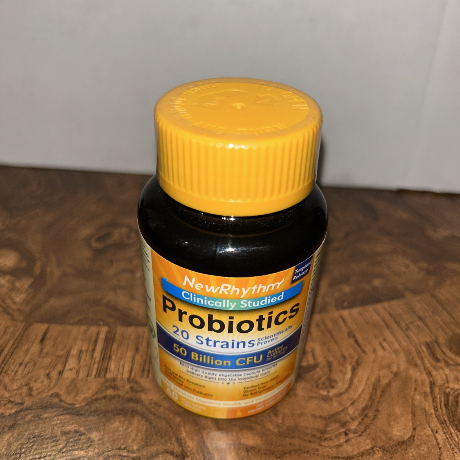 NewRhythm Probiotics 50 Billion CFU 20 Strains, 60 Veggie Capsules,