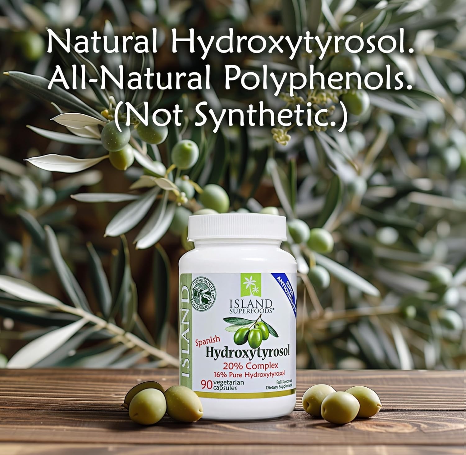 Authentic Hydroxytyrosol Complex Capsules – 20% Strength, 90 Count from Spain