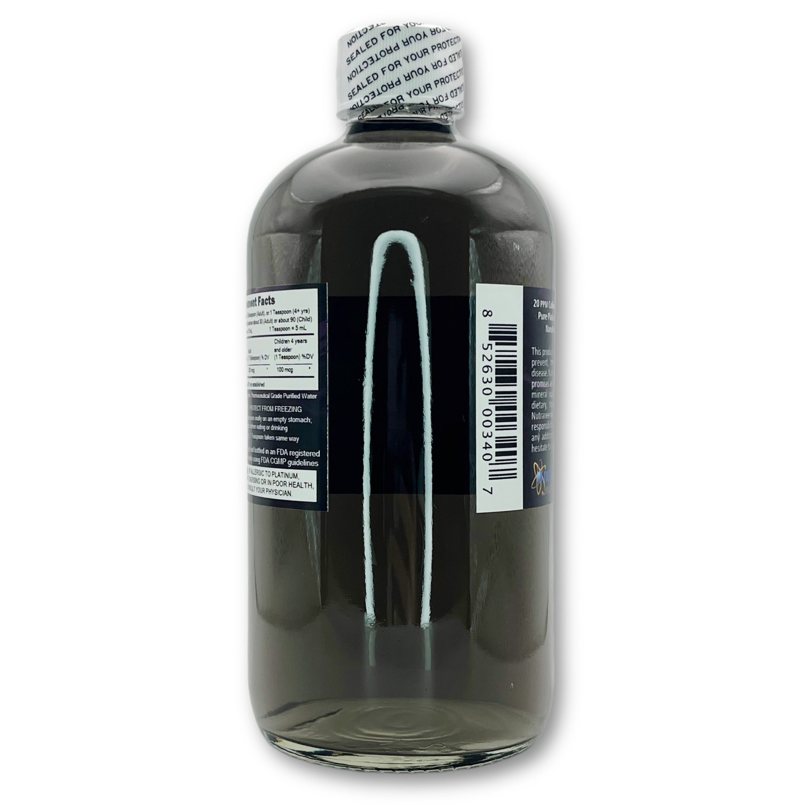 MediPLATINUM™ Gut Booster True Colloidal Platinum PtNP Nutrient: 500 mL in Glass