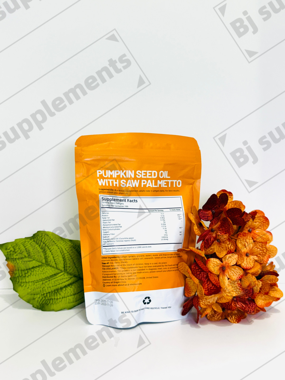 Pumpkin Seed Oil 1000mg with Saw Palmetto 300-Softgel