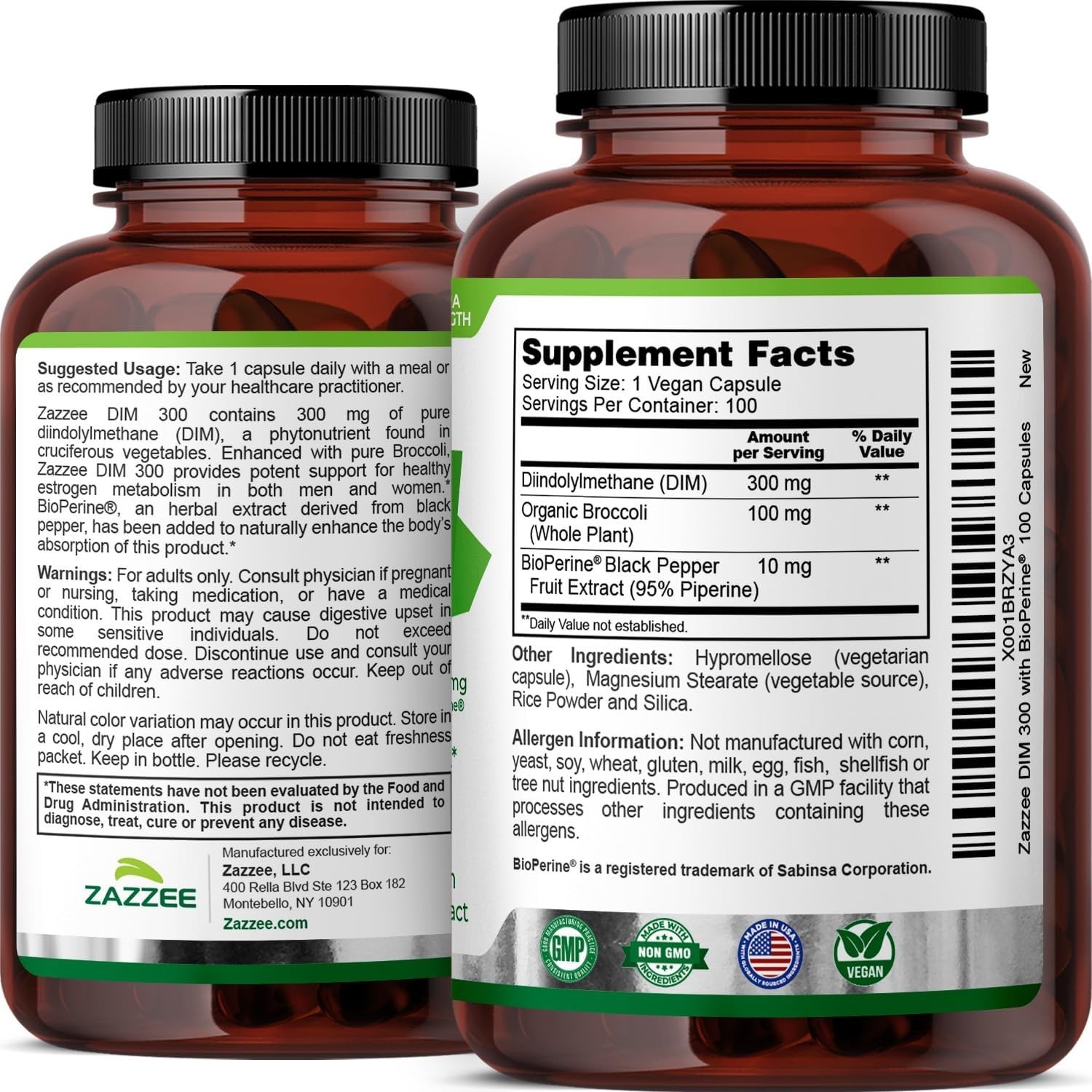 Natural DIM Supplement – 300 mg per Capsule for Hormonal Balance & Support