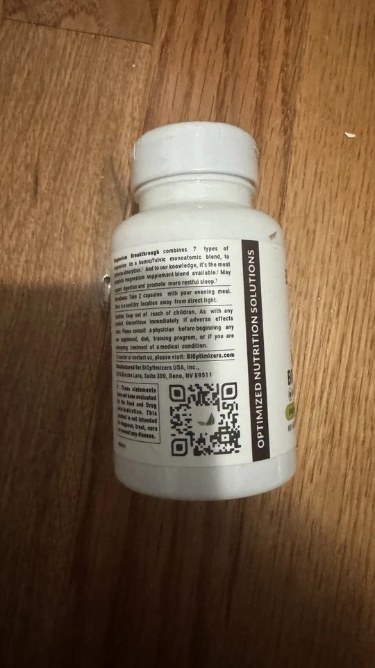 2 Pack- Bioptimizers Magnesium Breakthrough all 7 essential forms, 60 capsules