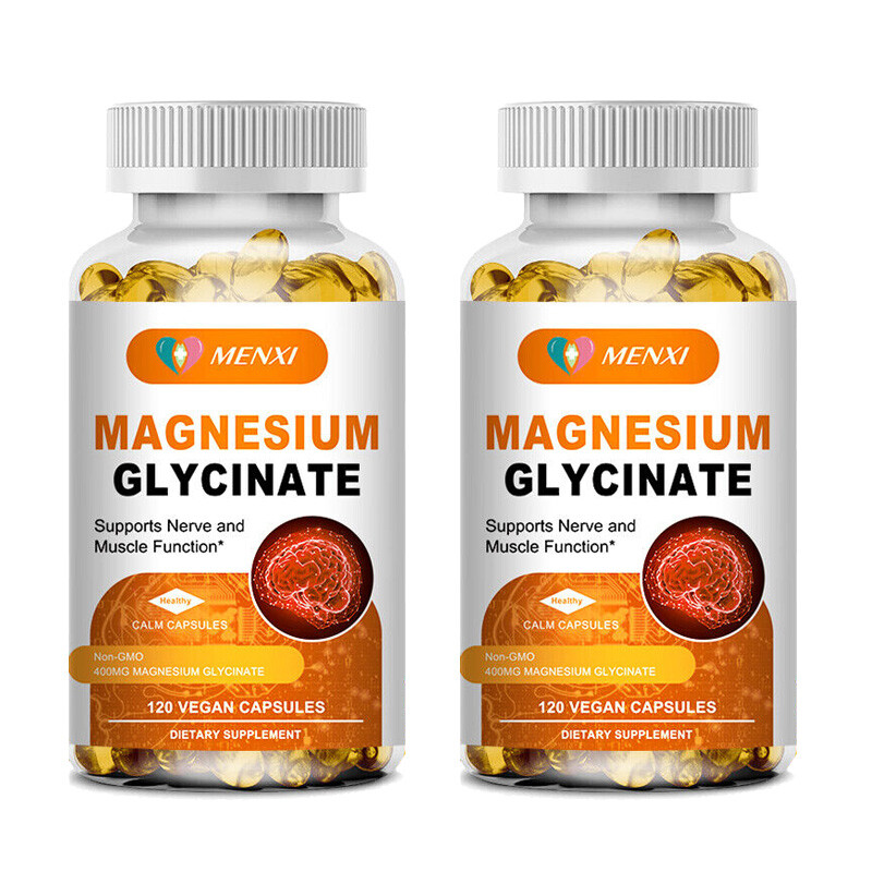Magnesium Glycinate 400 MG Chelated RLS Improved Sleep, Stress & Anxiety Relief
