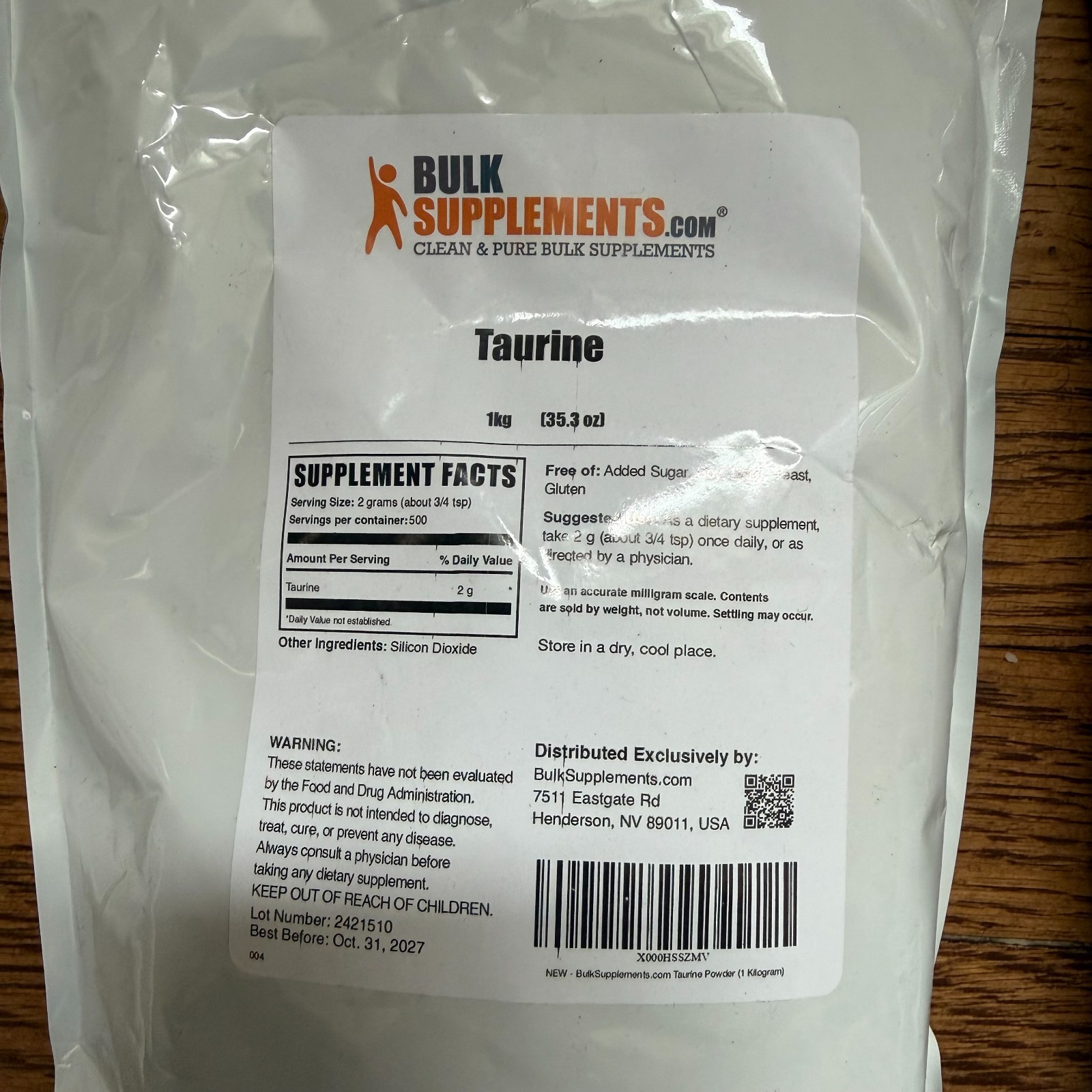True Nutrition Taurine Powder – 5 kg (1 kg x 5)