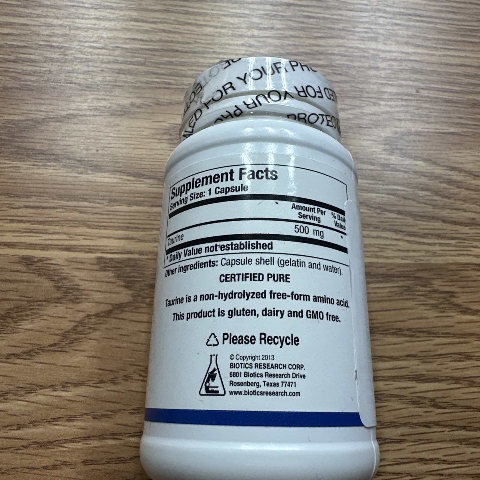 Biotics Research Taurine 100 Capsules Bb 12/24/25