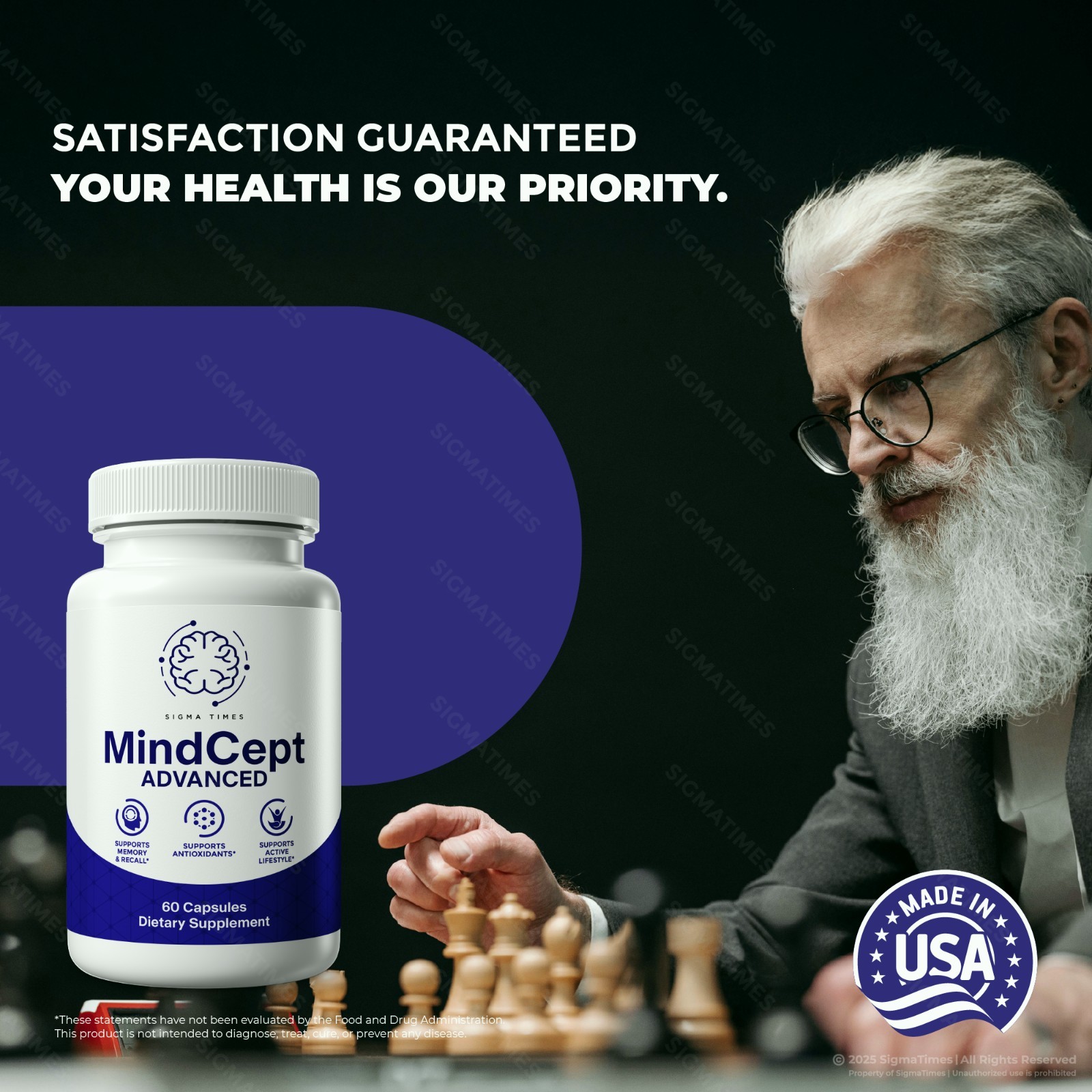 MindCept Advanced Capsules – Memory, Focus & Brain Health Support – 3 Pack