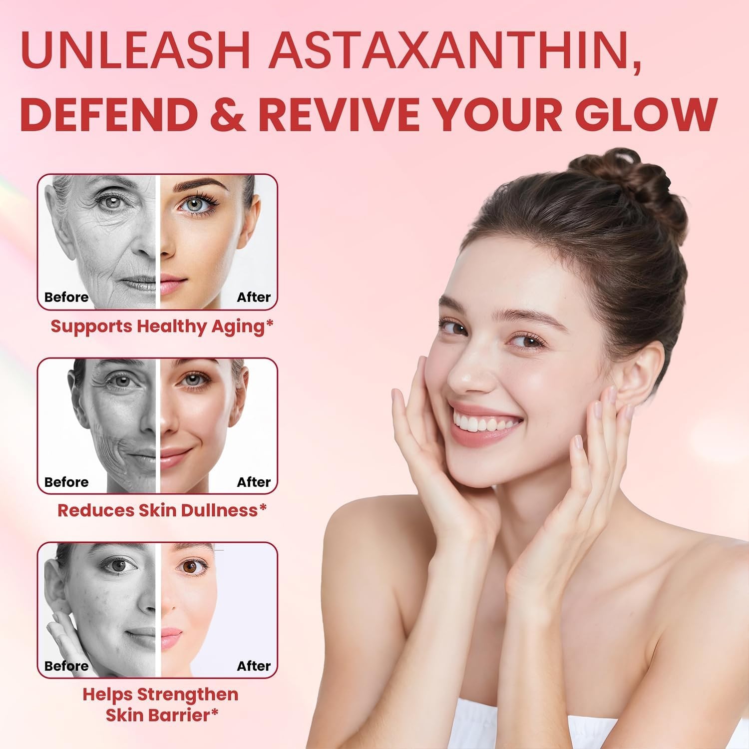 Premium Astaxanthin Softgels Natural Antioxidant Non GMO Eye Skin Health Support