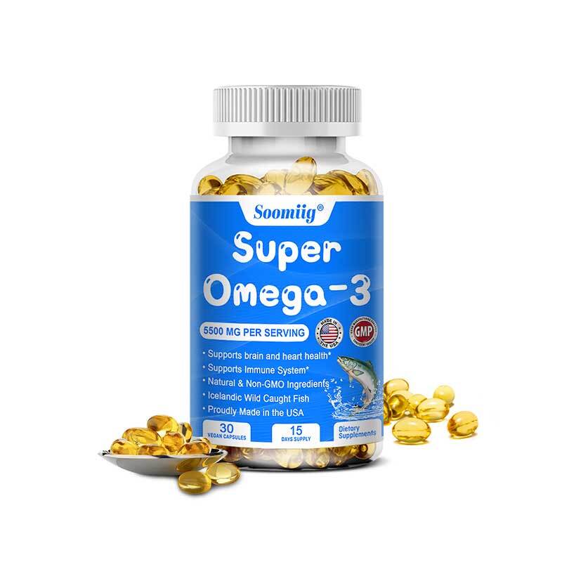Omega 3 Fish Oil 5500mg 30/60/120Capsules; EPA/DHA Support Heart, Brain, Eyes