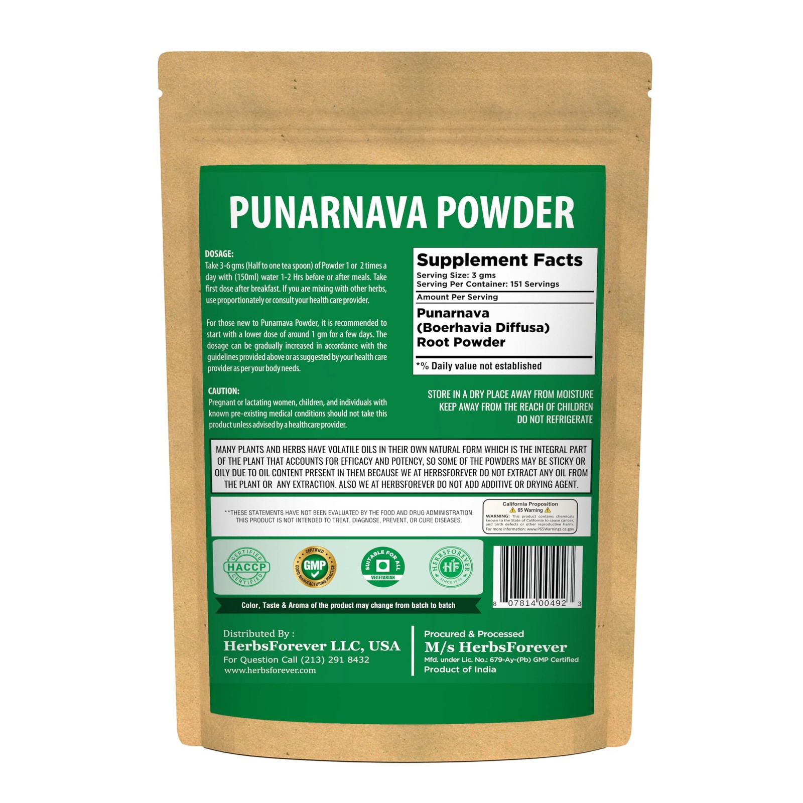 Herbsforever Punarnavaboerhaavia Diffusa Root Powder-Liver Kidney Uti Reduce