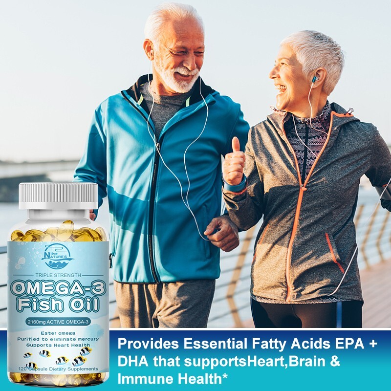 2 Pack Nature’s Live Omega 3 Fish Oil 3x Strength 2160mg Epa & Dha,High Potency