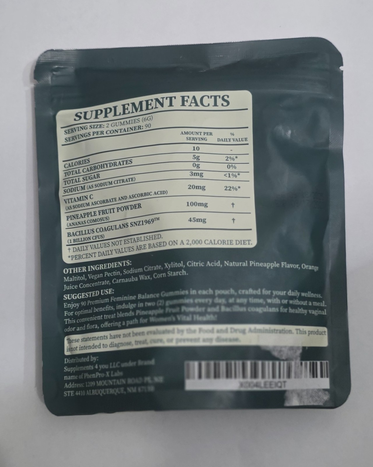 Phen Pro-X Labs Feminine Balance Gummies 90 Count- Exp 09/2027-New