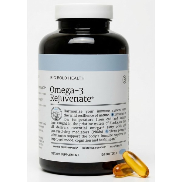 Omega 3 Rejuvenate Wild Alaskan Fish Oil Supplement 120 Softgels BOLD HEALTH
