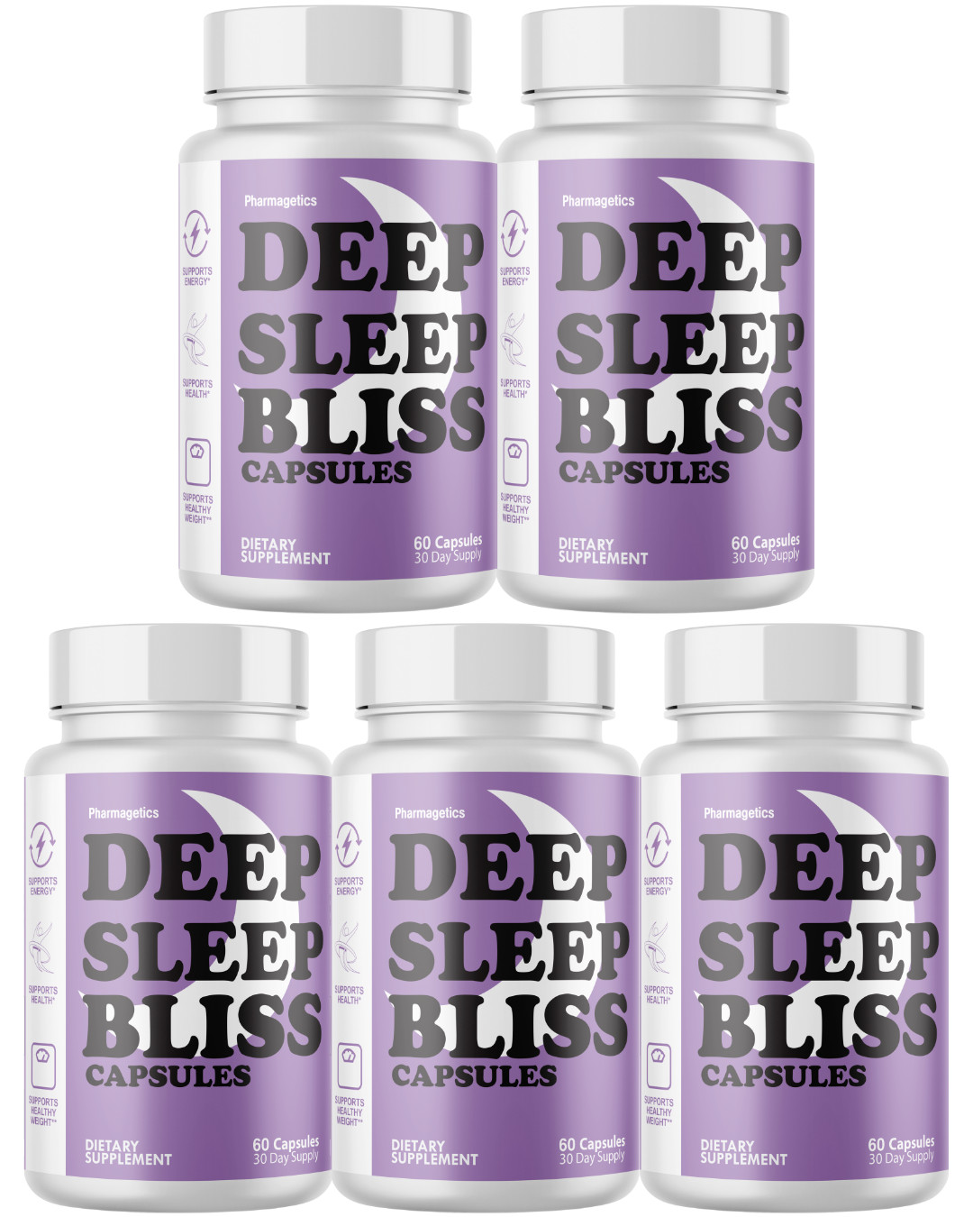 Deep Sleep Bliss – Overall Health Support, Healthy Weigh Supplement- 5 Bottles