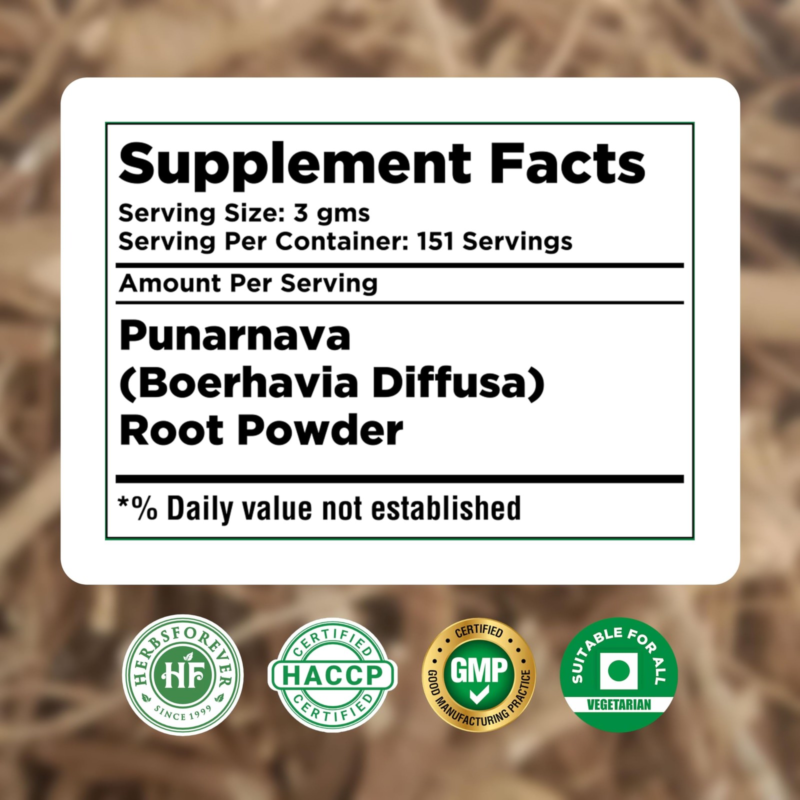 Herbsforever Punarnavaboerhaavia Diffusa Root Powder-Liver Kidney Uti Reduce