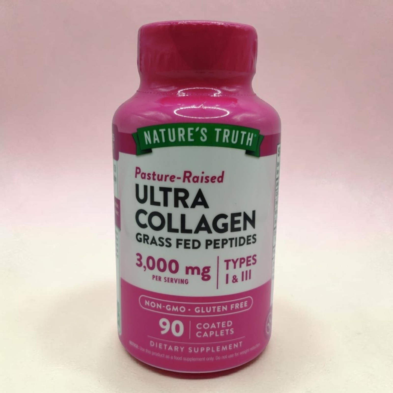 Natures Truth Collagen Peptides 90 Caplets Types I & III Non-GMO New EXP 7/27