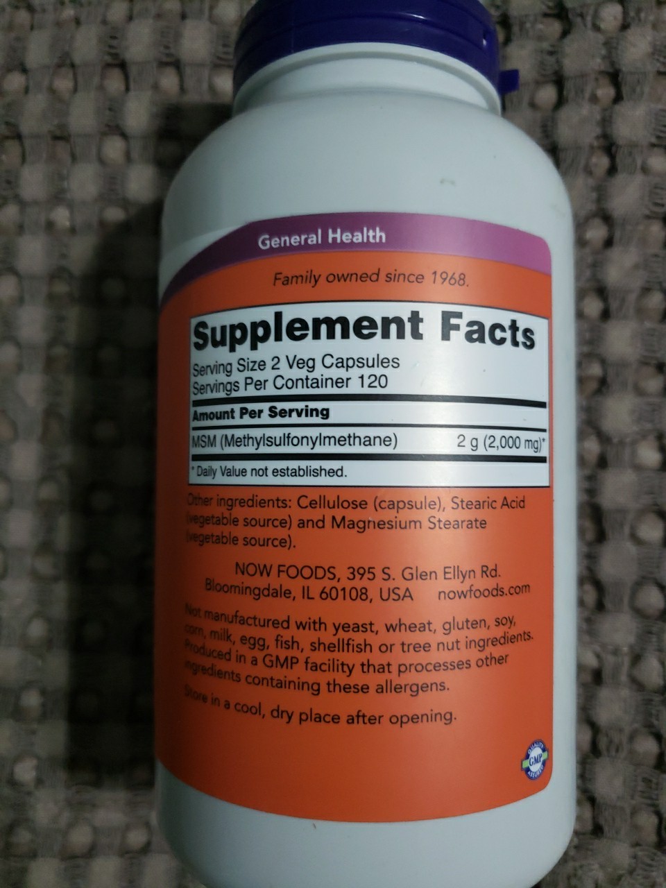 240 Count MSM Methylsulfonylmethane Nutritional Supplement for Joint Health