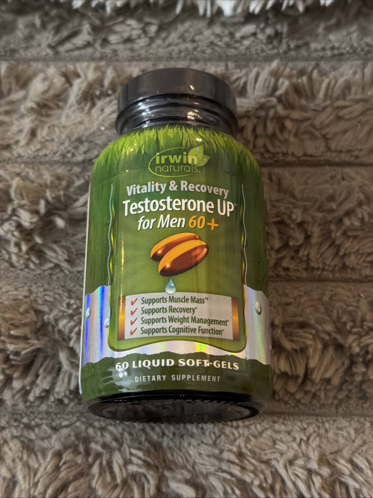 Irwin Naturals Test UP for Men 60+, 60 Liquid Softgels – 03/2027 Fresh!