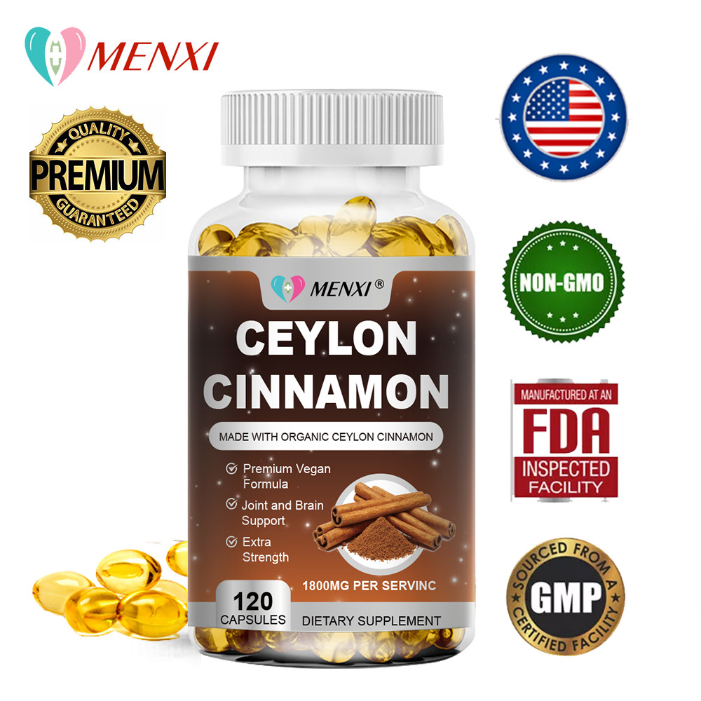 Organic Ceylon Cinnamon Capsules 1800mg Highest Potency Blood Sugar Support