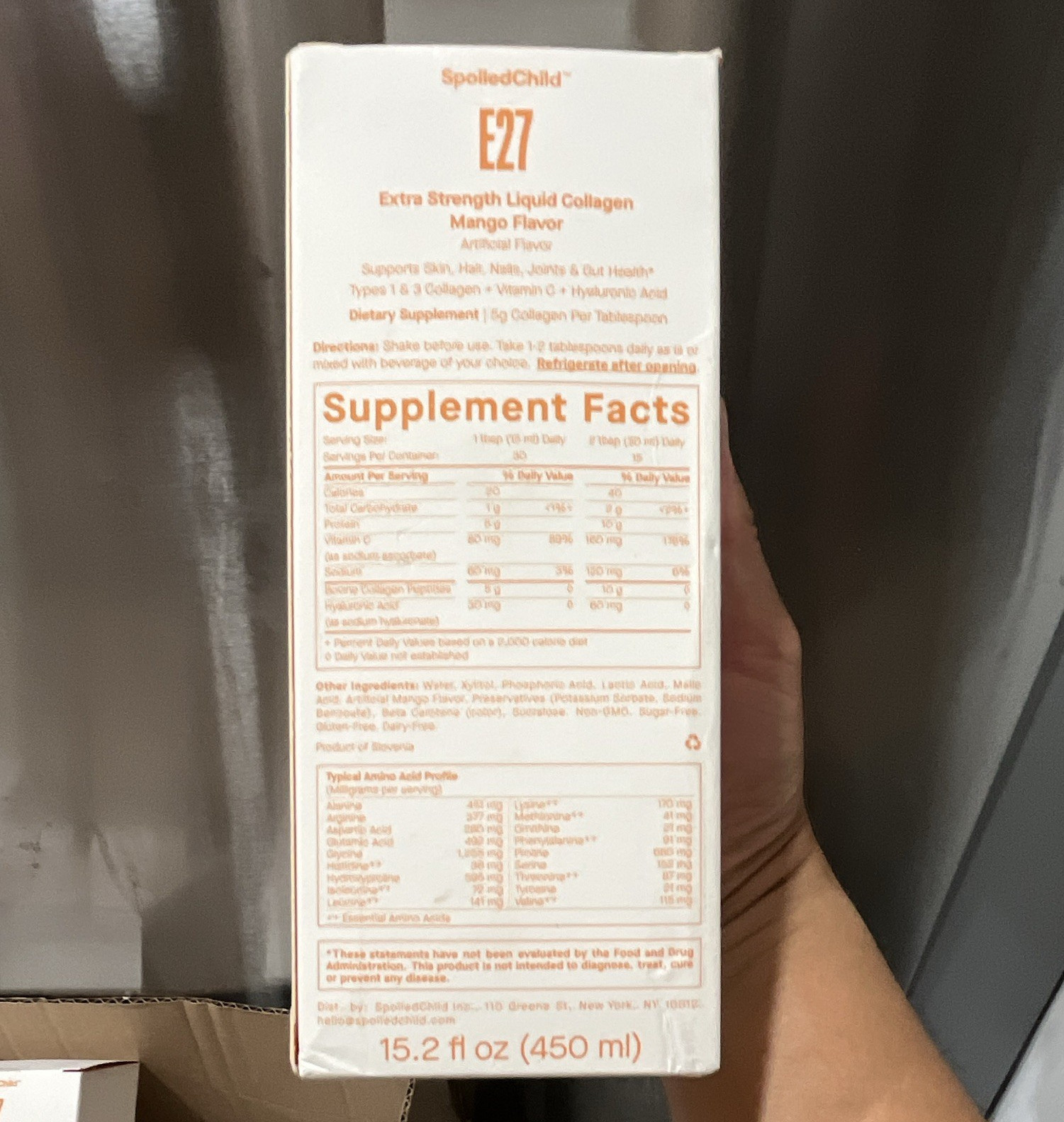8PS Spoiled Child E27 Extra Strength Liquid Collagen + Vit C + HA Mango