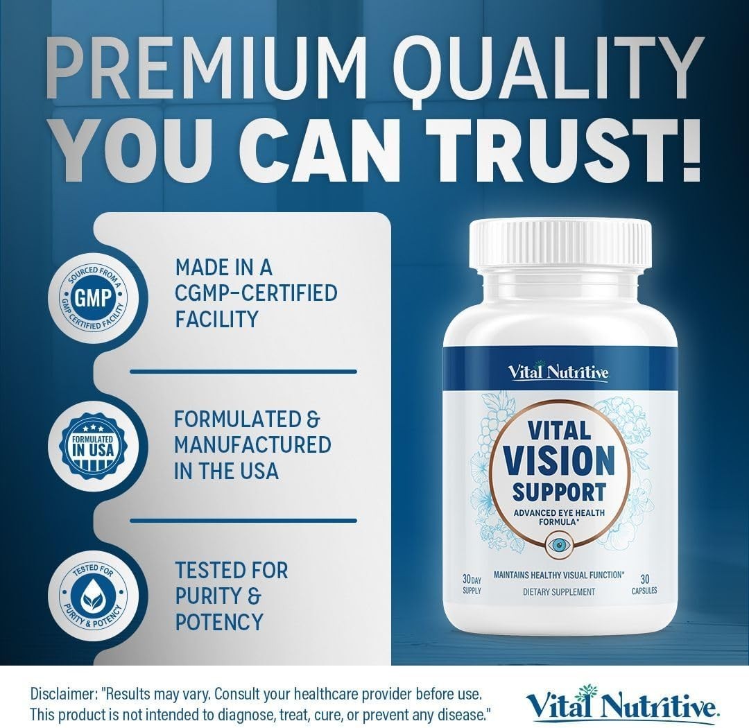 Vital Vision Support – Eye Health Supplement with Vitamin A, Lutein, Beta Carote