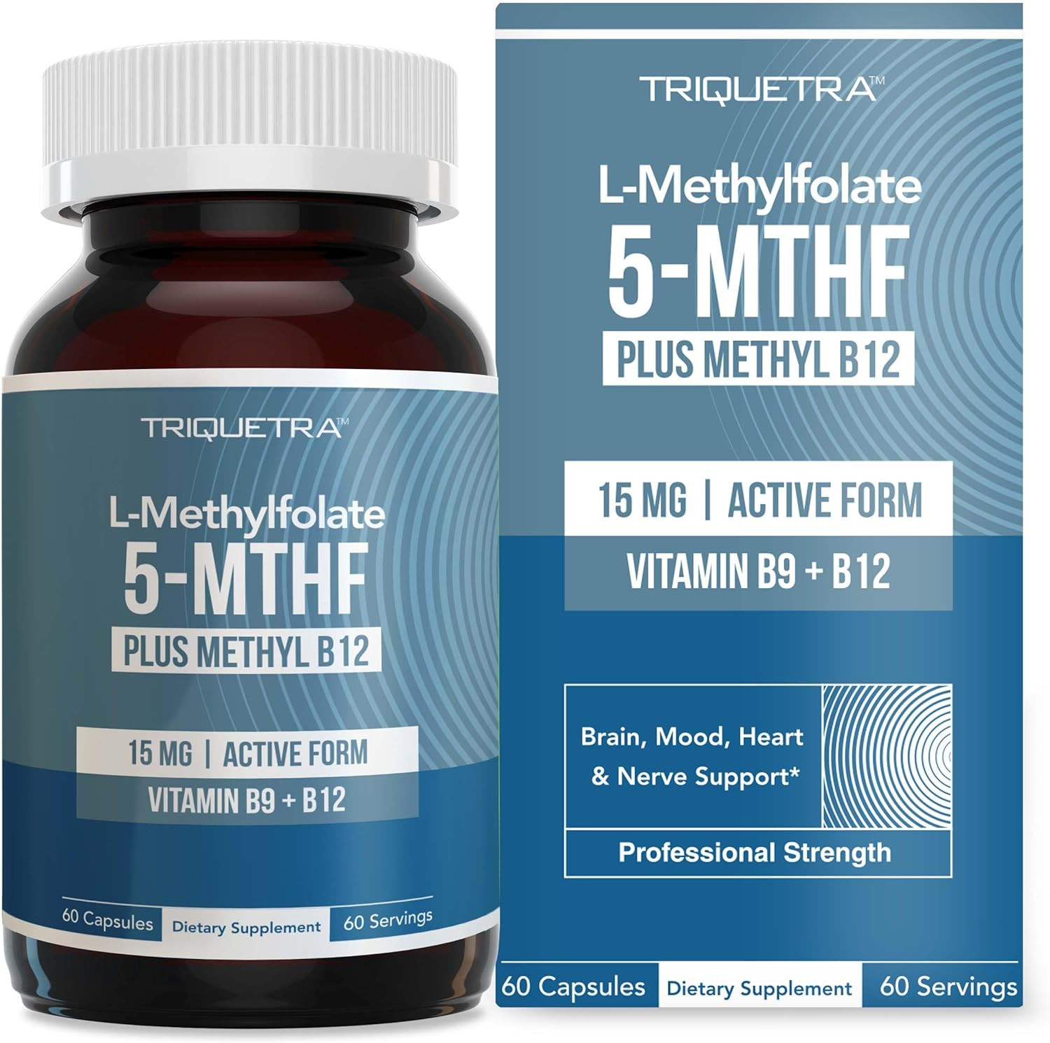 L Methyl Folate 15Mg plus Methyl B12 Cofactor – High Potency, Active 5-MTHF Form