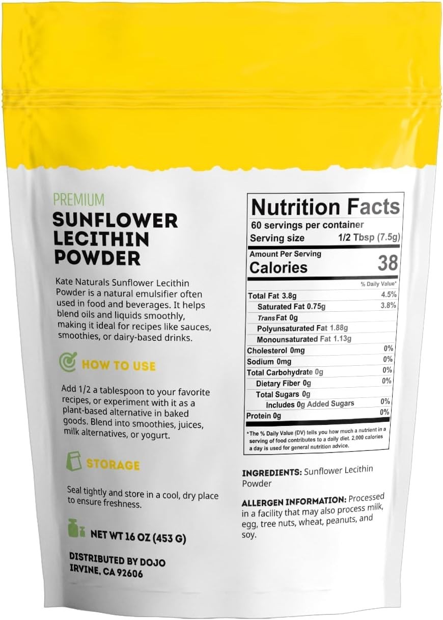 Smooth Texture Sunflower Lecithin Powder – Unflavored