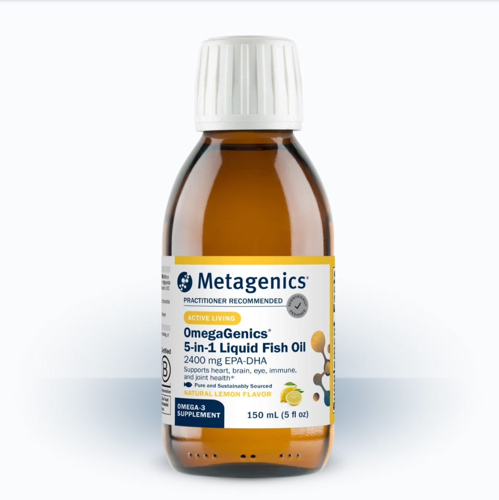 Metagenics OmegaGenics 5-in-1 Liquid Fish Oil 2400 mg EPA-DHA 30 Servings – New