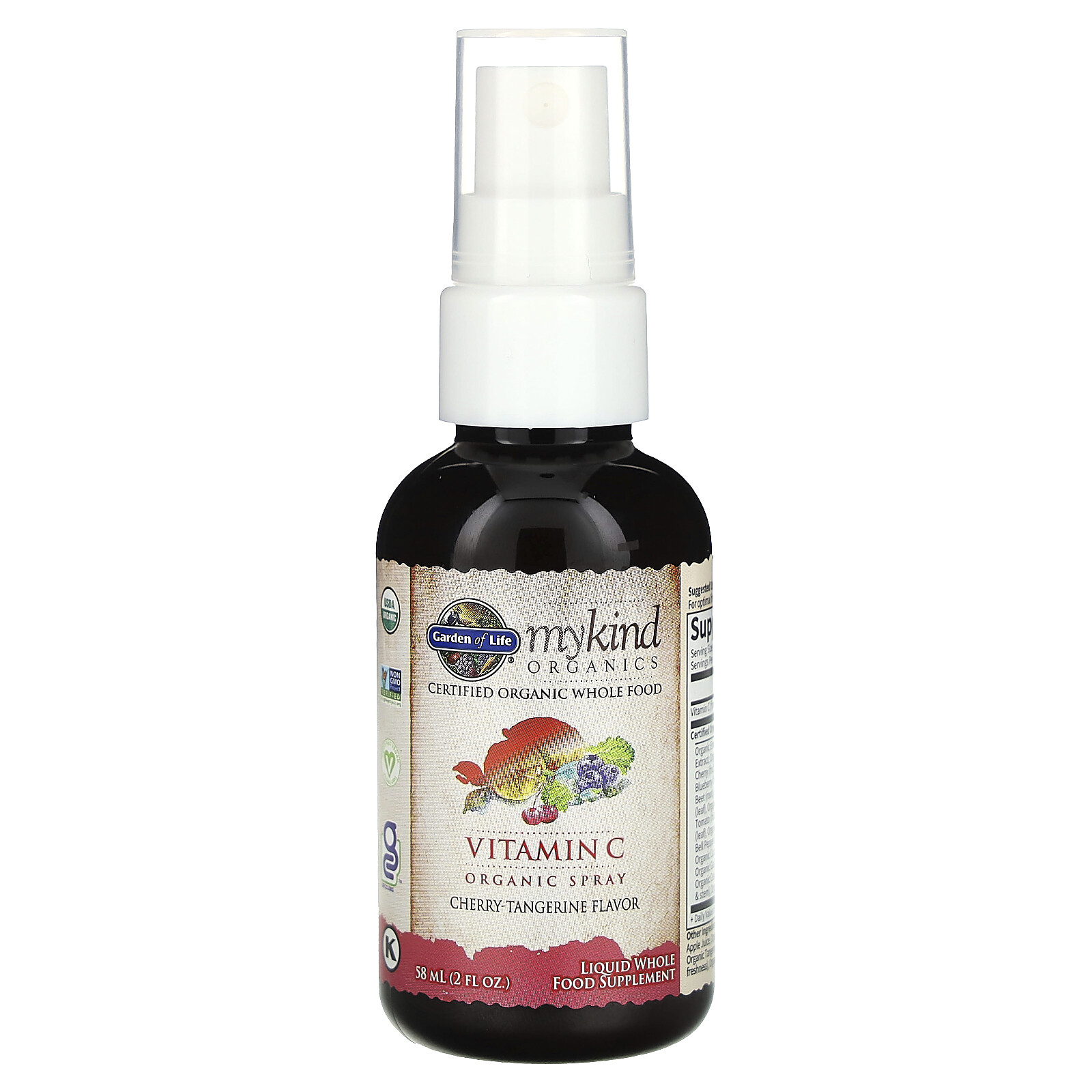 MyKind Organics, Vitamin C Organic Spray, Cherry-Tangerine, 2 fl oz (58 ml)
