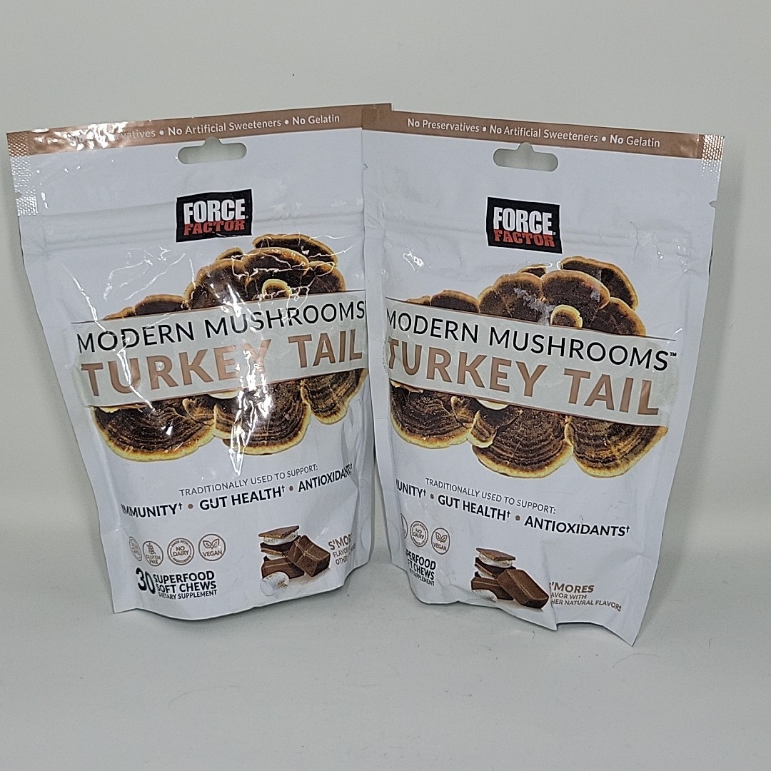 Force Factor 2pk Modern Mushroom Turkey Tail S’mores,300 mg 30ct Exp 7/2026
