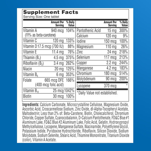 One A Day Men’s 50+ Multivitamins, Supplement with A, C, D, E and Zinc for…