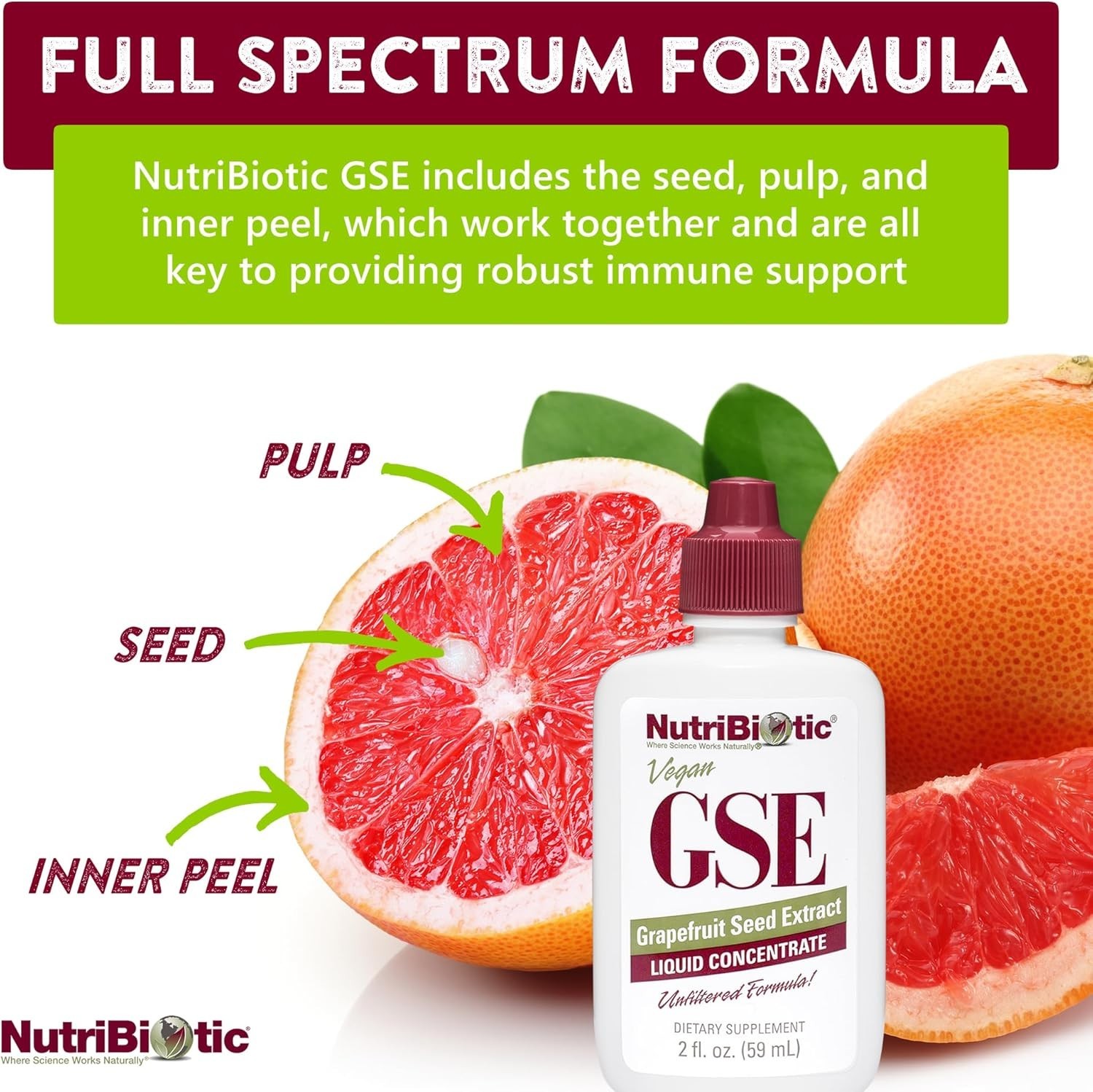 GSE 2 Oz Liquid – Grapefruit Seed Extract for Overall Health Support