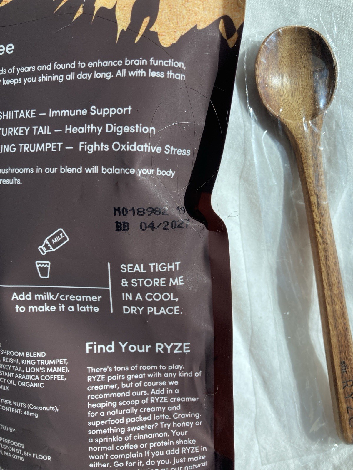 RYZE Mushroom Coffee USDA Organic with 6 Adaptogenic Mushrooms 30 servings New