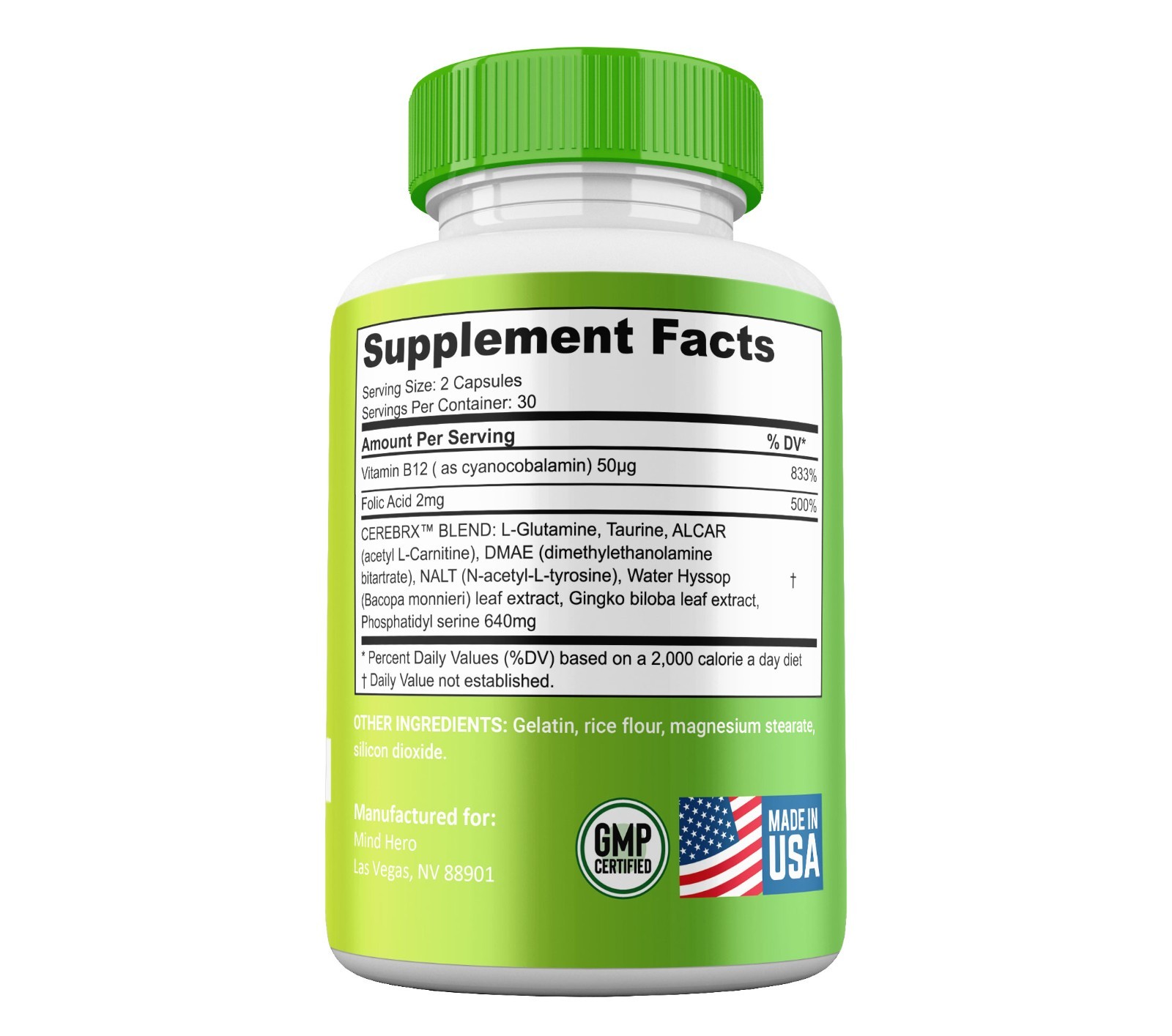 Mind Hero Brain Supplement, Max Strength, MindHero Cognitive Capsules (3 pack)