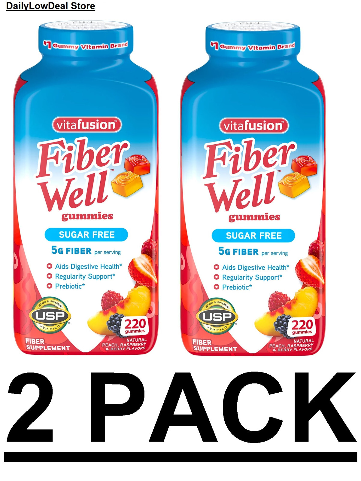 2 PACK – Vitafusion Fiber Well Gummies (220 ct.)