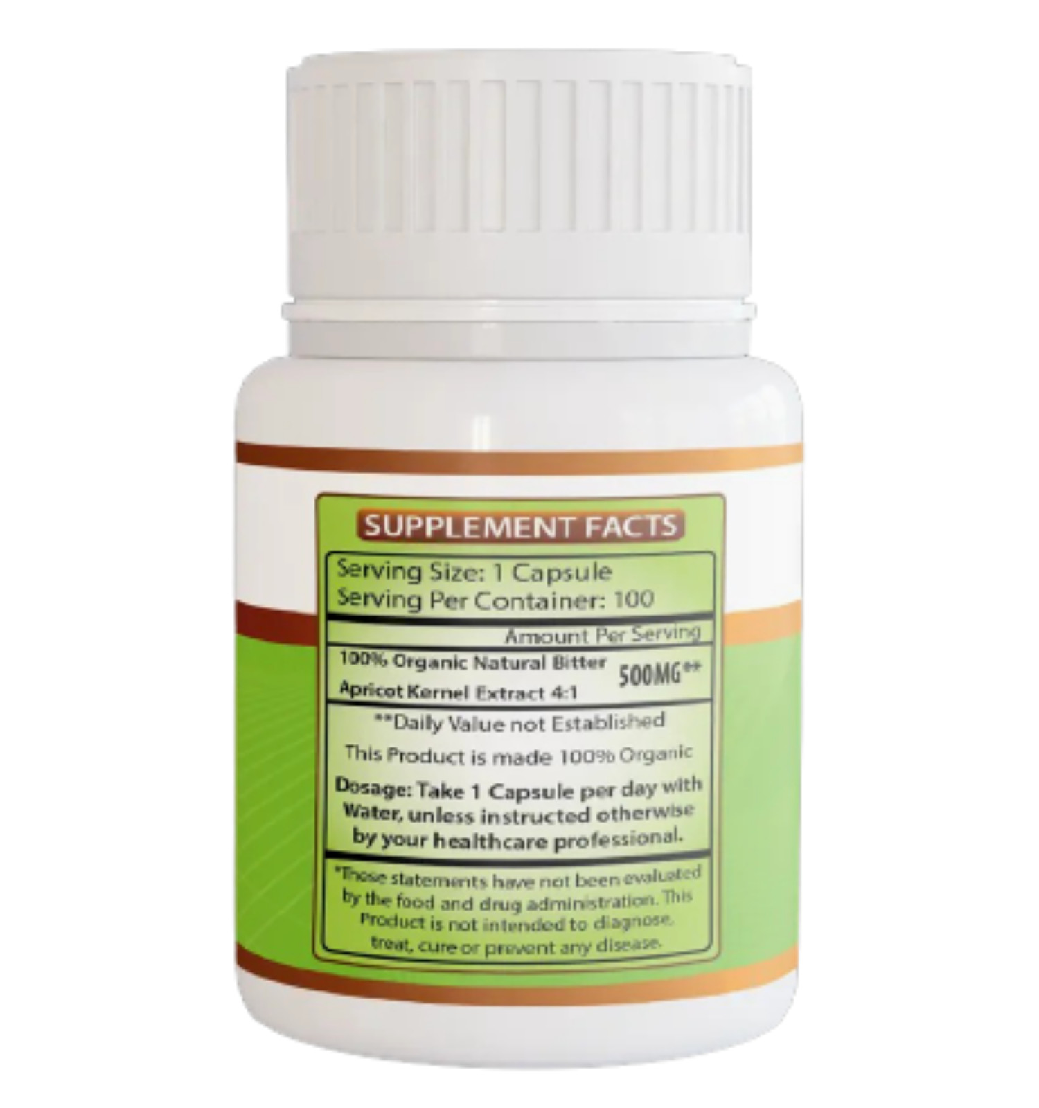 Organic Apricot Extract Boosts Metabolism &Healthy Skin 100 Capsule SHIP FROM US