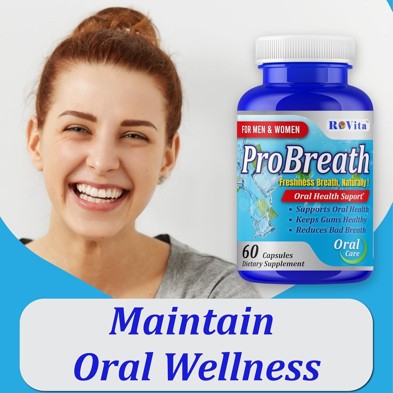 Advanced Oral Probiotics Supplement Healthy Teeth, Gums & Fresh Breath Support