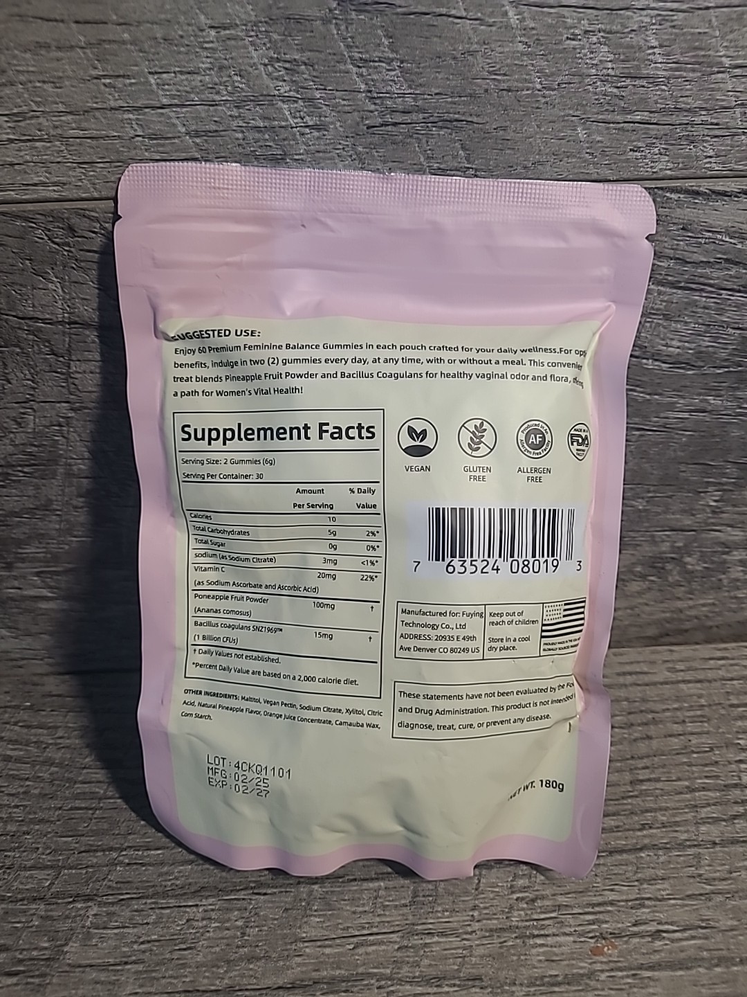 New! Vital Source Nutrition Premium Feminine Balance Gummies Hawaiian Pineapple