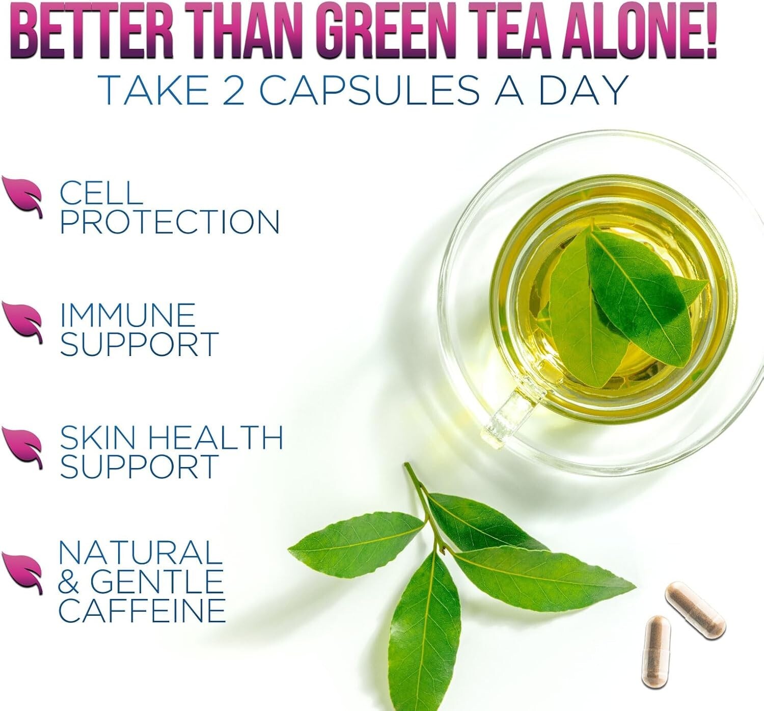 Green Tea Fat Burner 1300mg EGCG Extract Natural Weight Loss Supplement Capsules