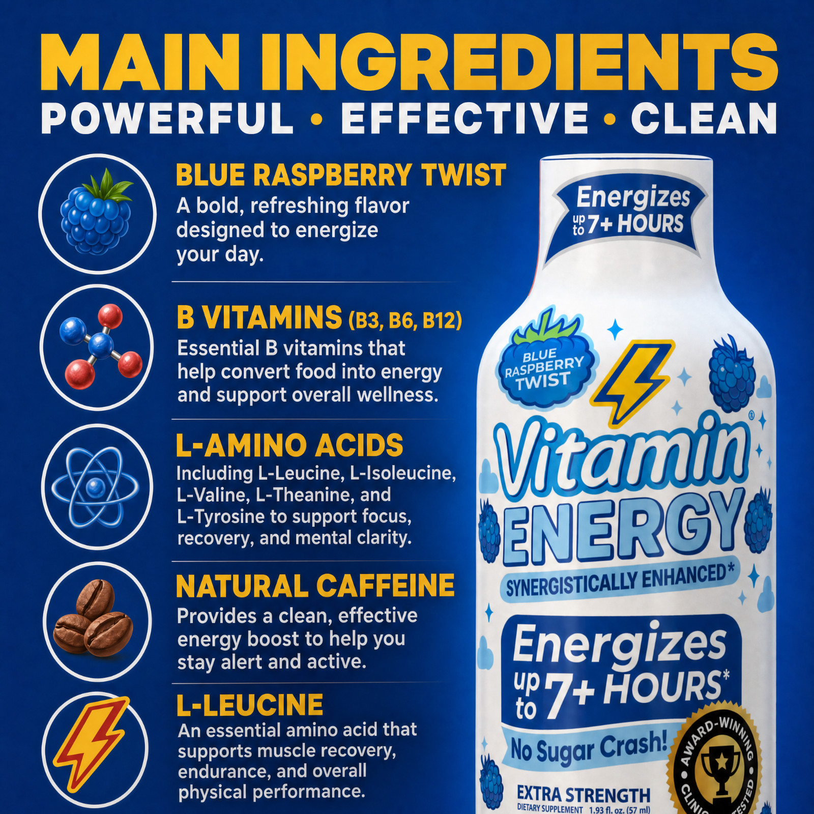 (48 Pack) Vitamin Energy® Hydration+ Energy Shots, Clinically Proven